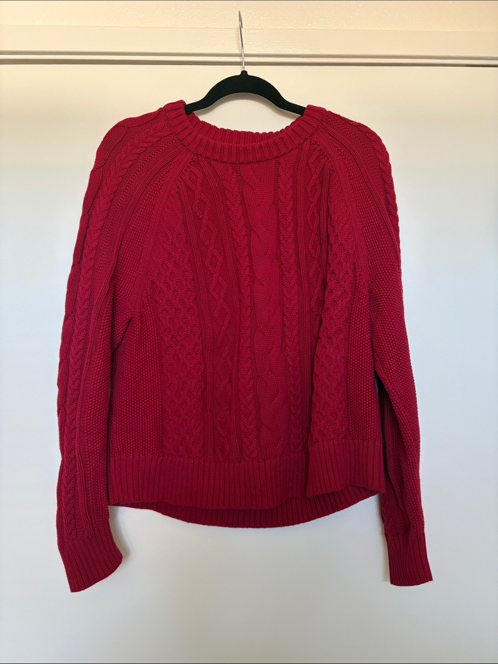 GAP Cable Knit Crewneck Sweater - Red